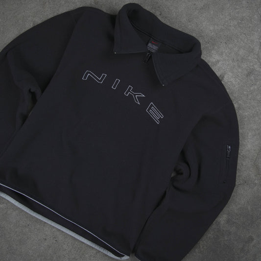 Nike Vintage Spellout 1/4 Zip Fleece Black (S)