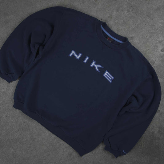 Nike Vintage Spellout Sweater Navy (M)