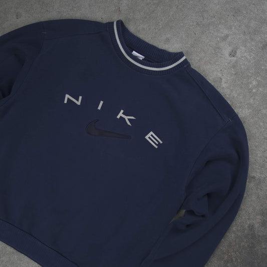 Nike Vintage Spellout Sweater Navy Blue (S)