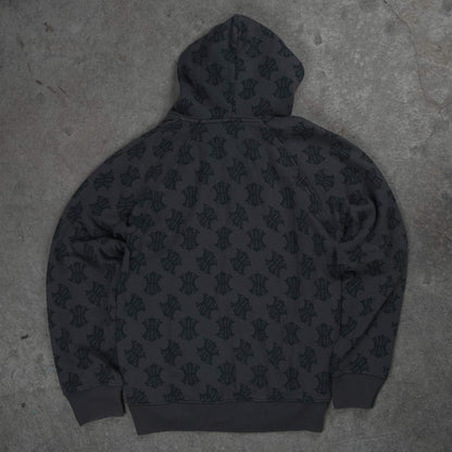 Nike Vintage Allover NK Monogram Full Zip Hoodie Brown (M)