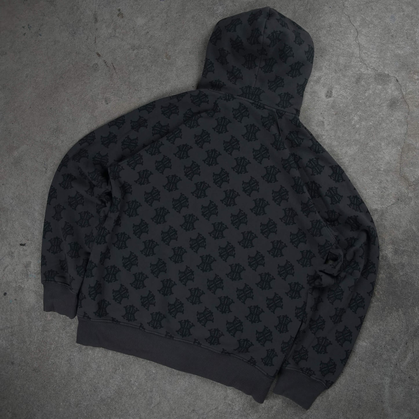 Nike Vintage Allover NK Monogram Full Zip Hoodie Brown (XL)