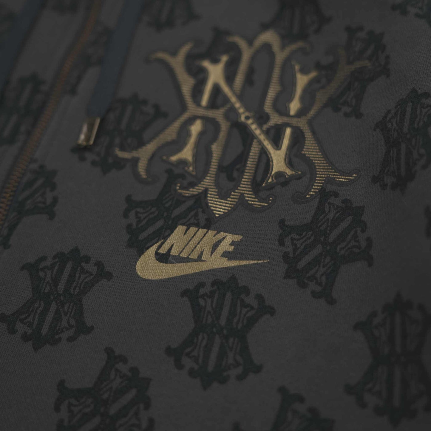 Nike Vintage Allover NK Monogram Full Zip Hoodie Brown (M)