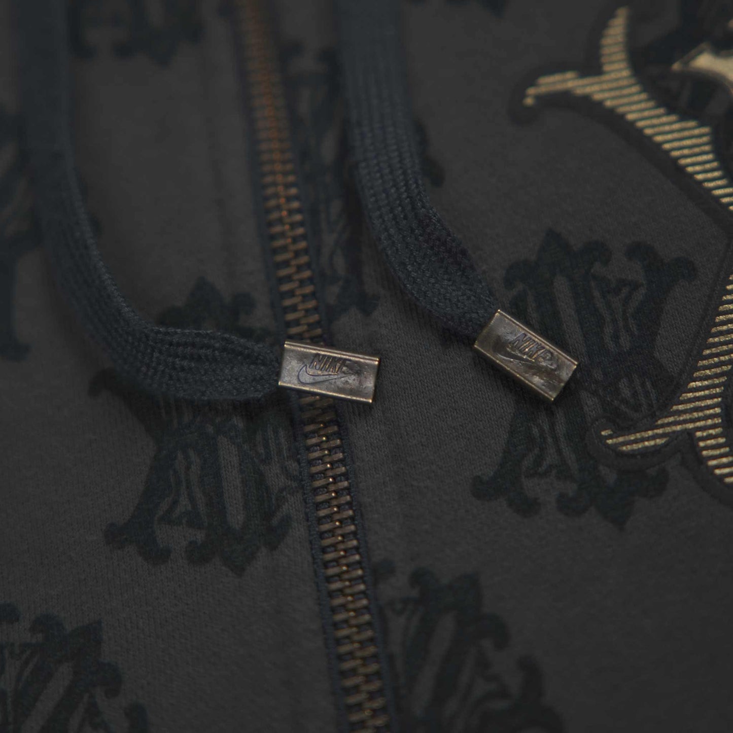 Nike Vintage Allover NK Monogram Full Zip Hoodie Brown (M)