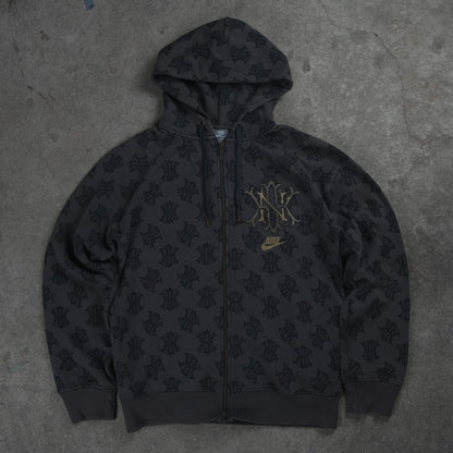 Nike Vintage Allover NK Monogram Full Zip Hoodie Brown (M)