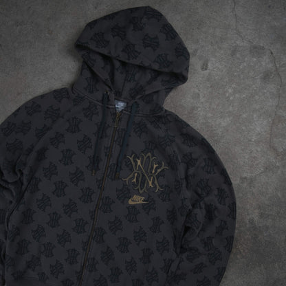 Nike Vintage Allover NK Monogram Full Zip Hoodie Brown (M)