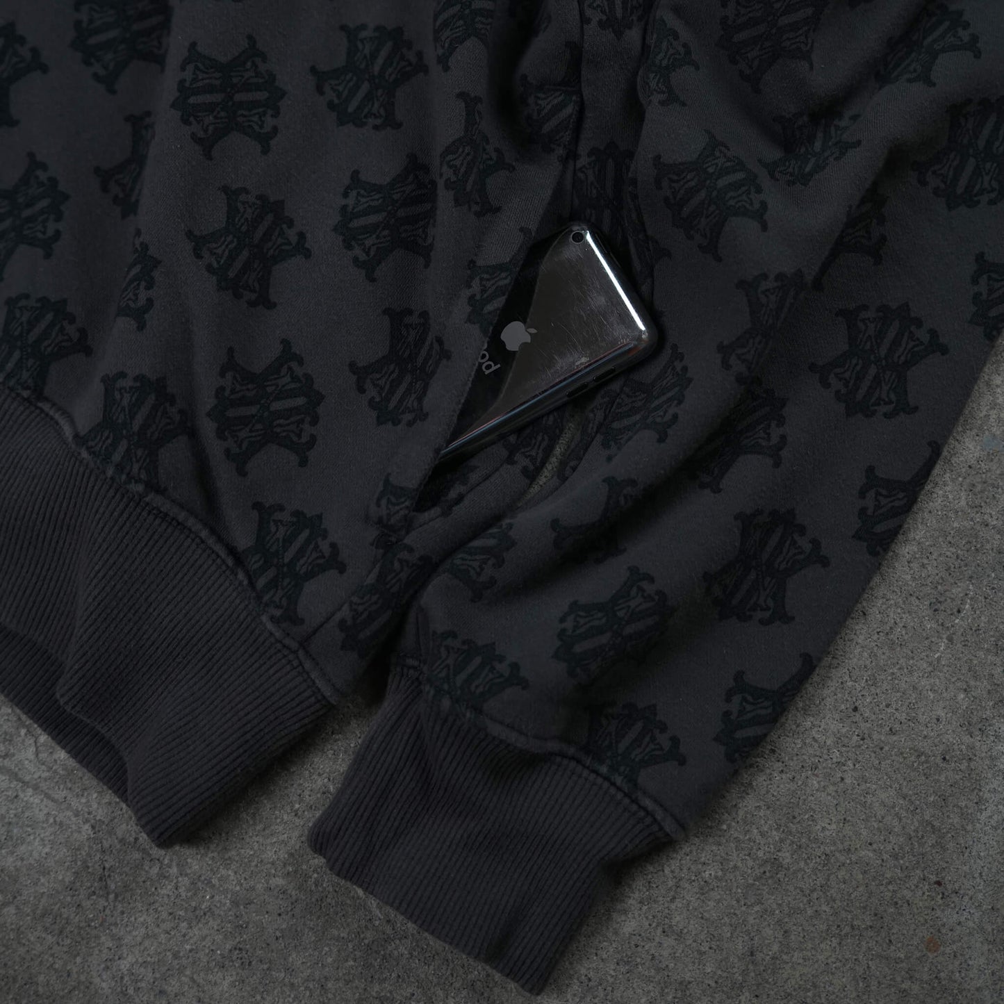 Nike Vintage Allover NK Monogram Full Zip Hoodie Brown (XL)