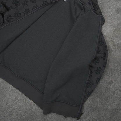 Nike Vintage Allover NK Monogram Full Zip Hoodie Brown (M)