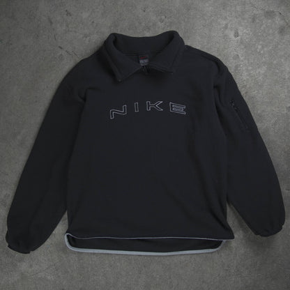 Nike Vintage Spellout 1/4 Zip Fleece Black (M)