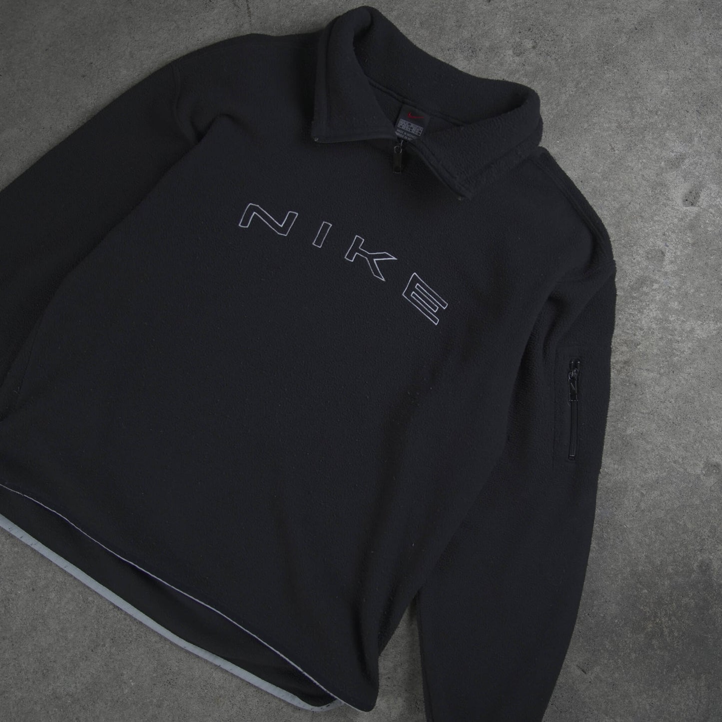 Nike Vintage Spellout 1/4 Zip Fleece Black (M)