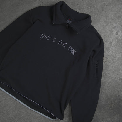 Nike Vintage Spellout 1/4 Zip Fleece Black (M)