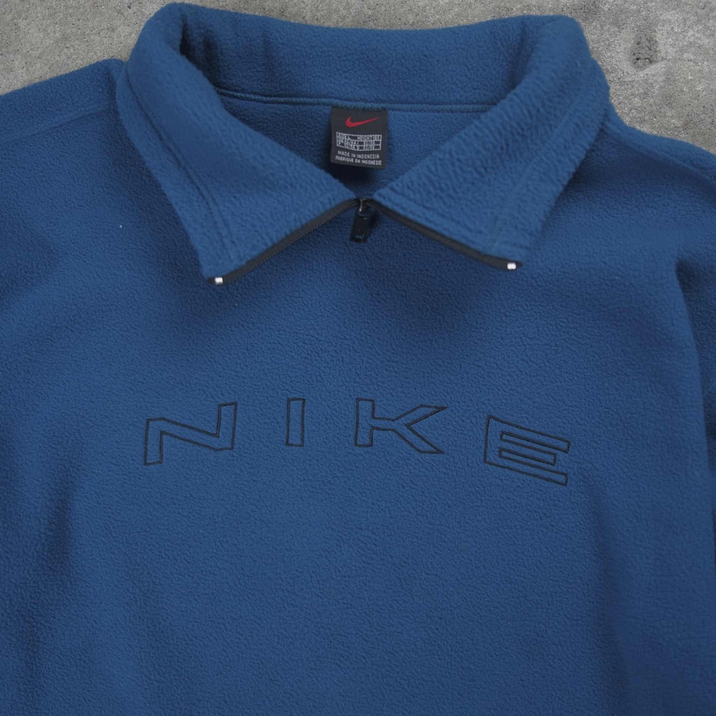 Nike Vintage Spellout 1/4 Zip Fleece Blue (L)