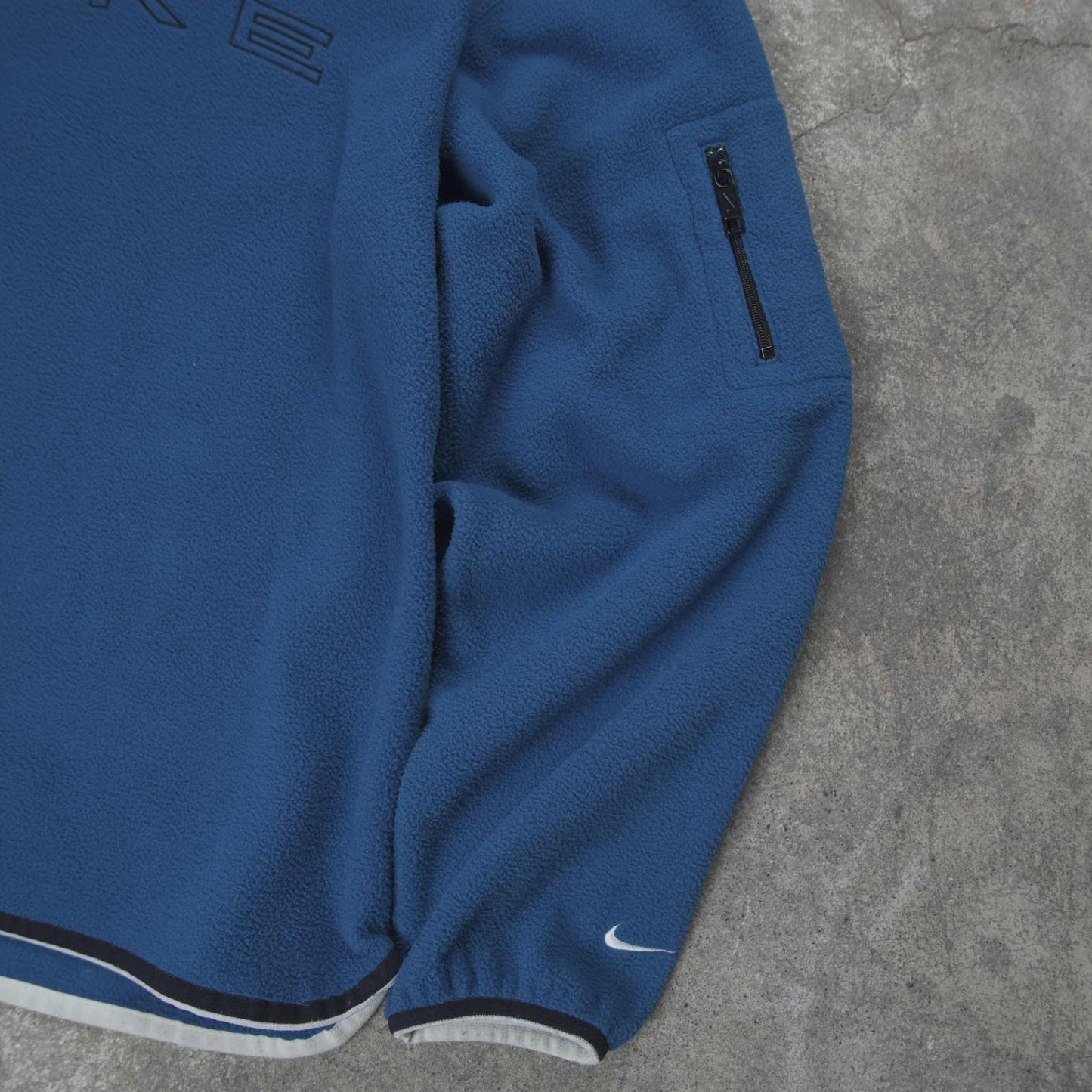 Nike Vintage Spellout 1/4 Zip Fleece Blue (L)