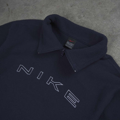 Nike Vintage Spellout 1/4 Zip Fleece Navy (S)