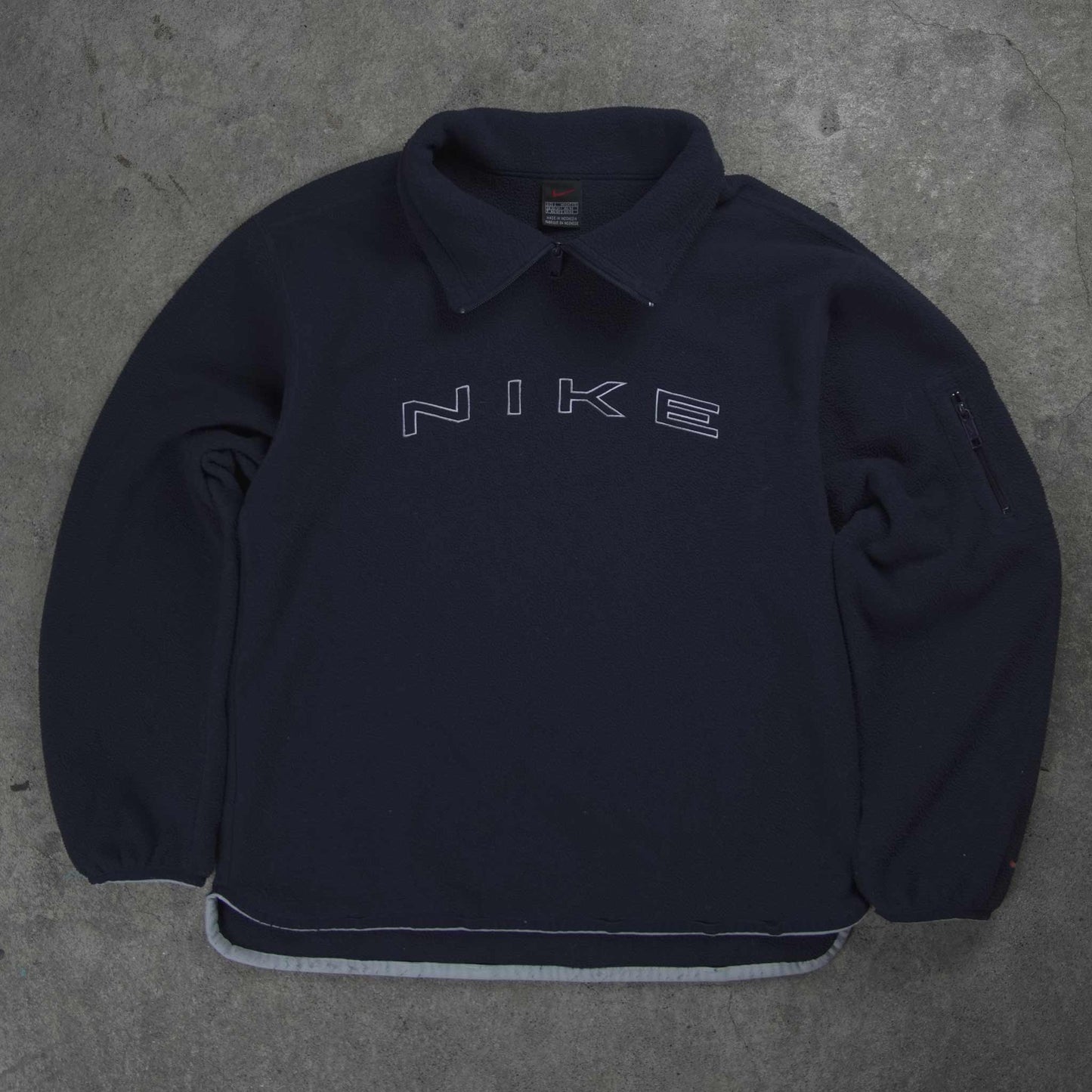 Nike Vintage Spellout 1/4 Zip Fleece Navy (S)