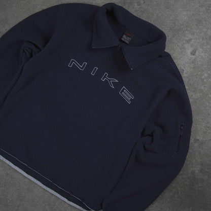Nike Vintage Spellout 1/4 Zip Fleece Navy (S)