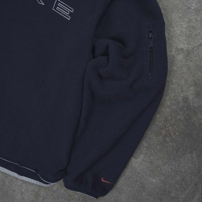 Nike Vintage Spellout 1/4 Zip Fleece Navy (S)