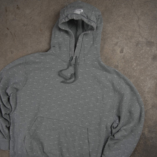 Nike Allover Swoosh Monogram Hoodie Grey (M)