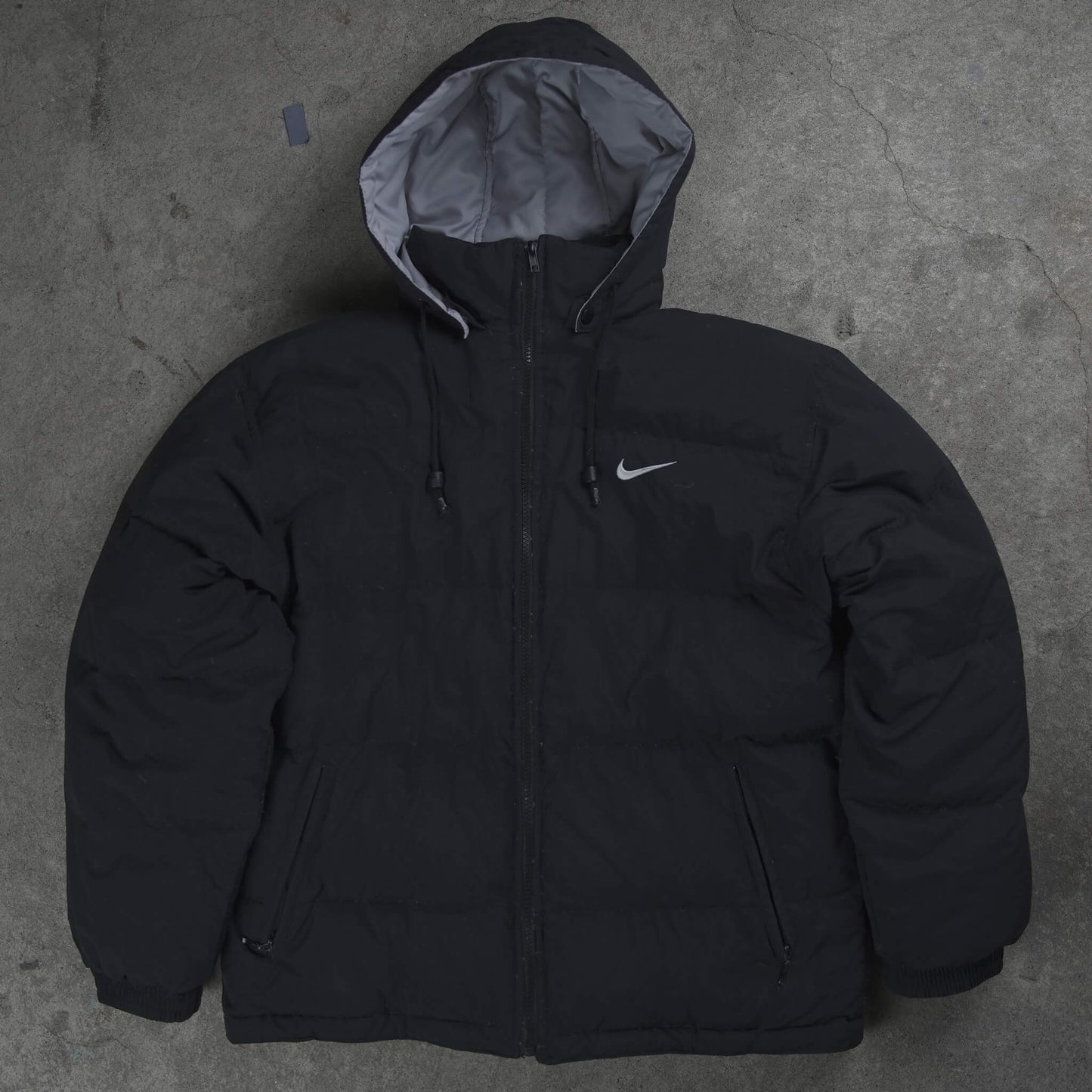 Nike Vintage Backprint Puffer Jacket Black (Fit S)