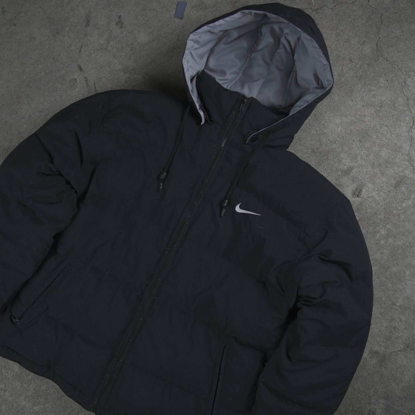 Nike Vintage Backprint Puffer Jacket Black (Fit S)