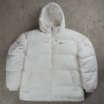 Nike Vintage Backprint Puffer Jacket White (L)
