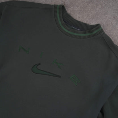 Nike Vintage Spellout Sweater Military Green (S)
