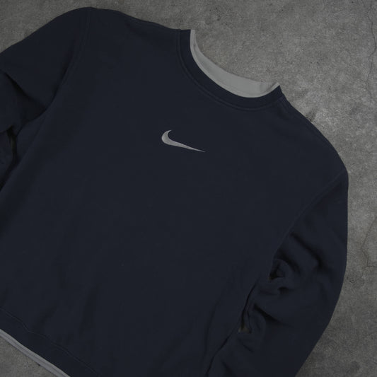 Nike Vintage Center Swoosh Sweater Navy (XL)